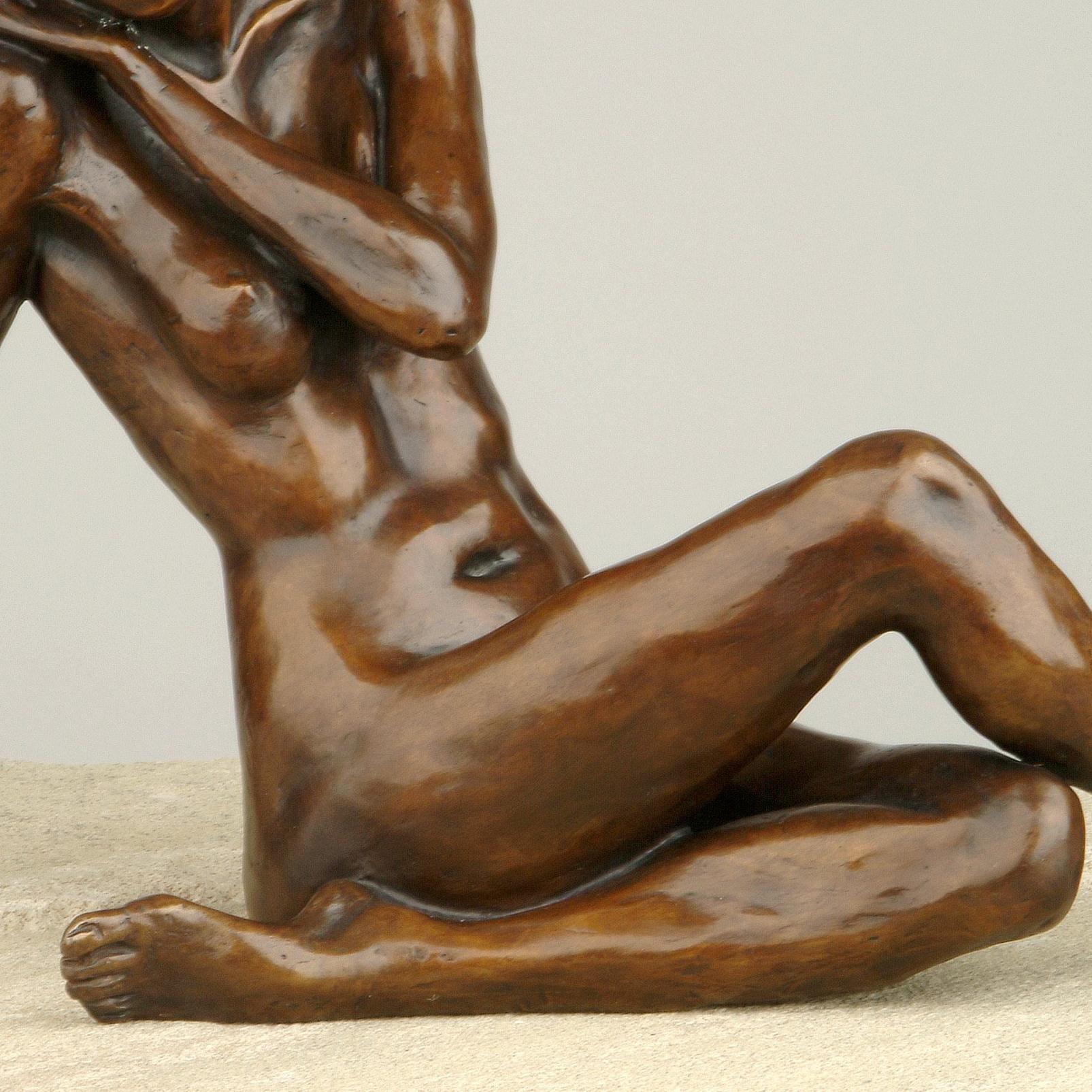 Sculpture figurative d'une danseuse de ballet nue en bronze de Benson Landes « Quiet Elegance » en vente 2