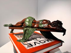 'Relaxing Dancer' Contemporary figurative Bronze sculpture of a Ballerina