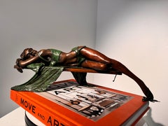 'Relaxing Dancer' Contemporary figurative Bronze sculpture of a Ballerina