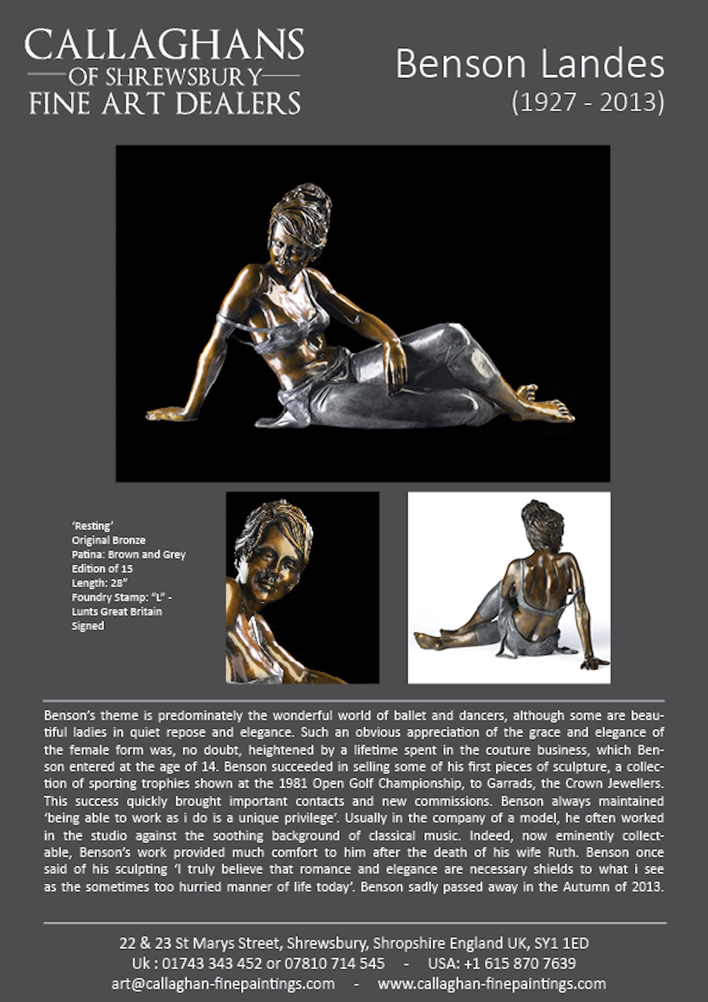 Repos. Sculpture en bronze d'une figure de danseuse de ballet assise de Benson Landes en vente 5