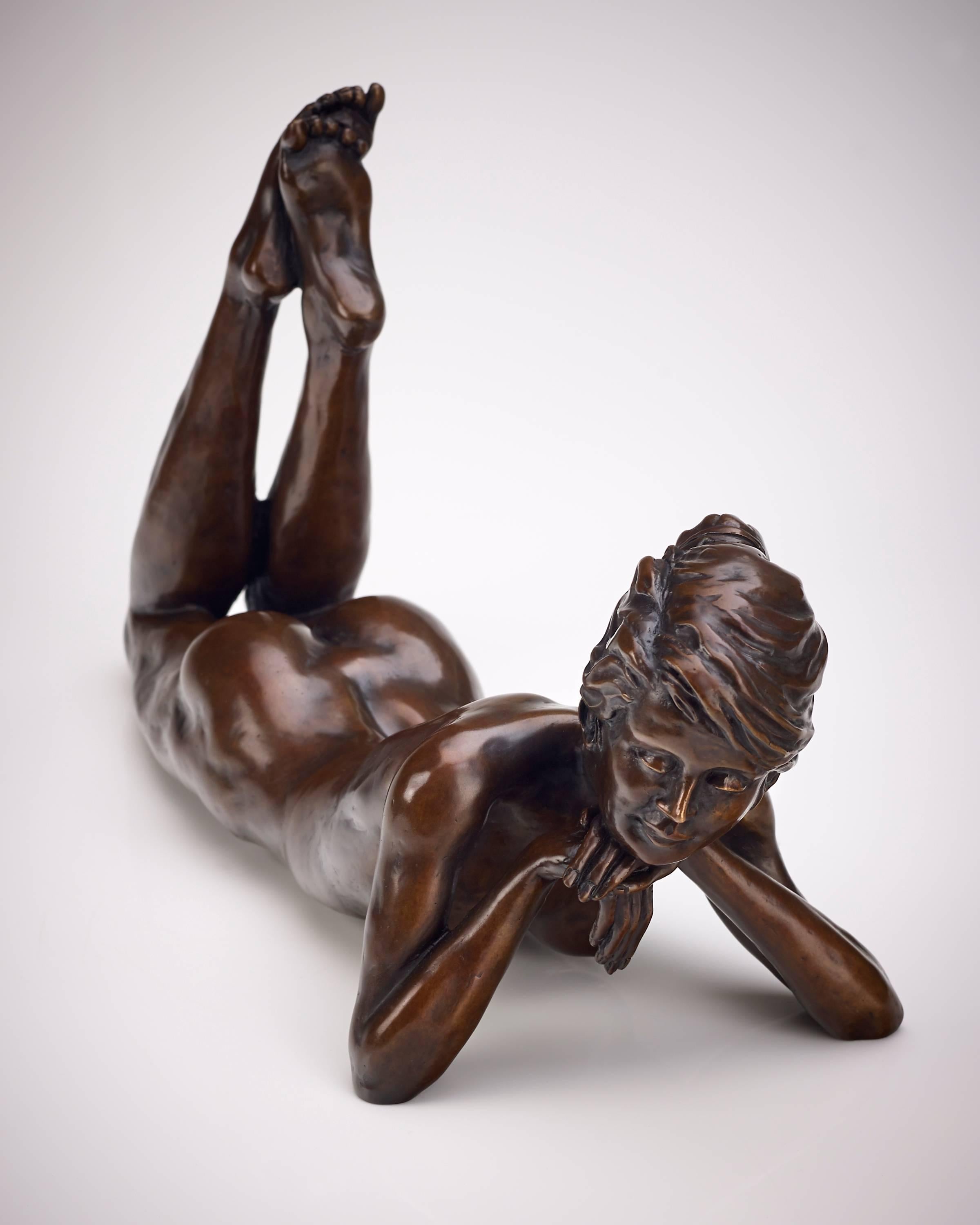 Sculpture d'une danseuse de ballet en bronze massif « Meditation » de Benson Landes en vente 1