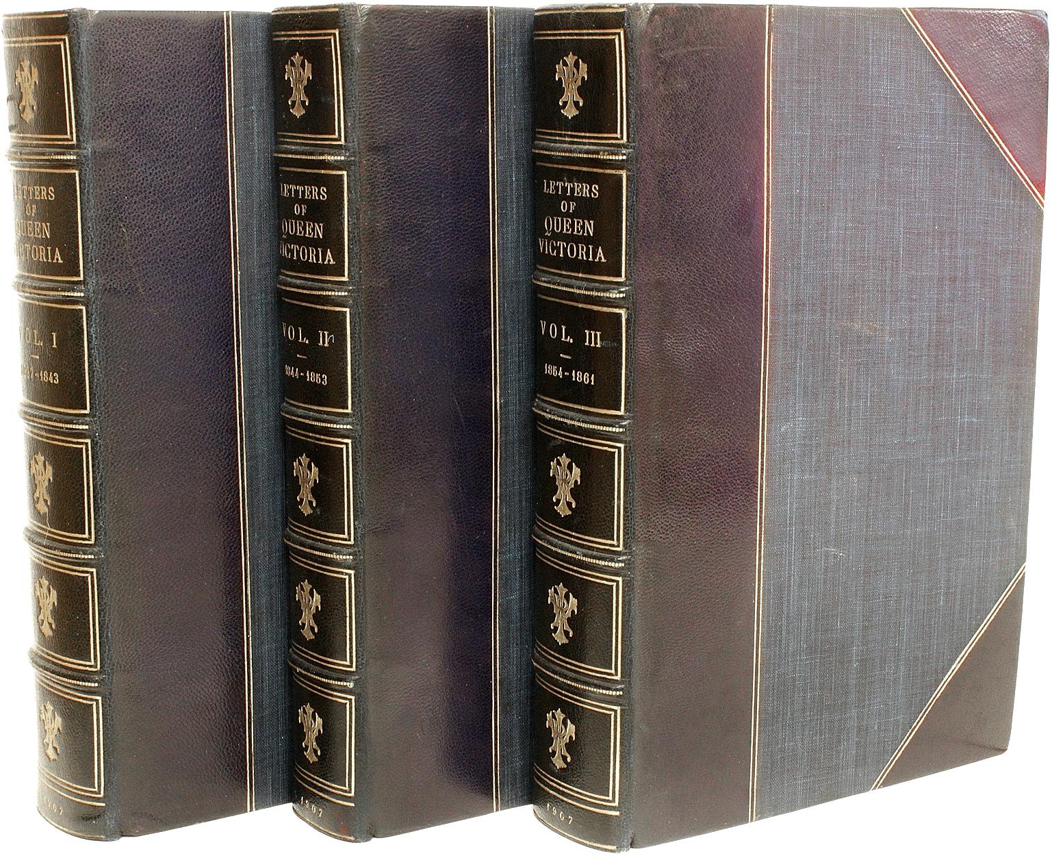 Leather Benson, the Letters of Queen Victoria 1837, 1861, 3 Vols., in a Fine Binding