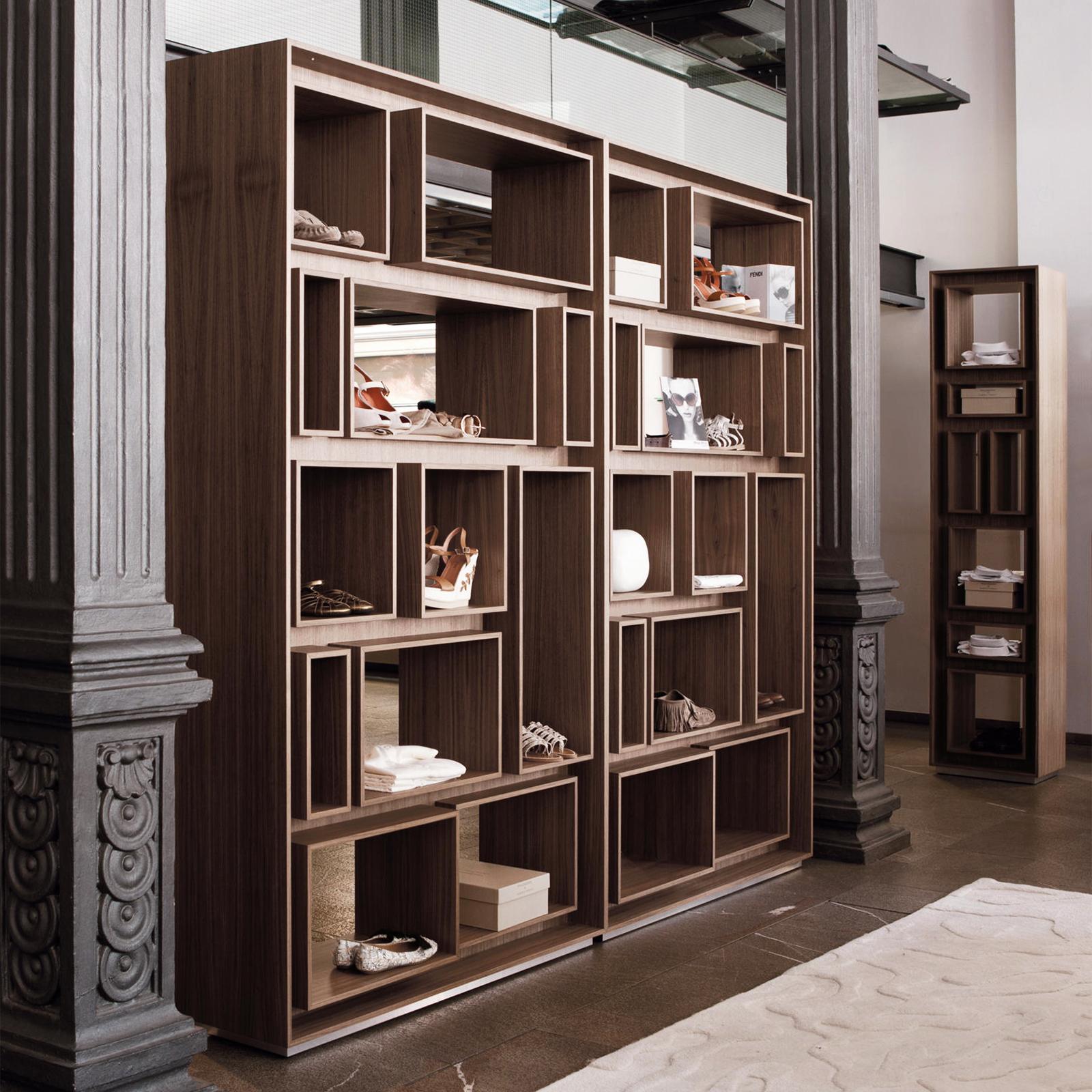Walnut Bent Bookcase For Sale