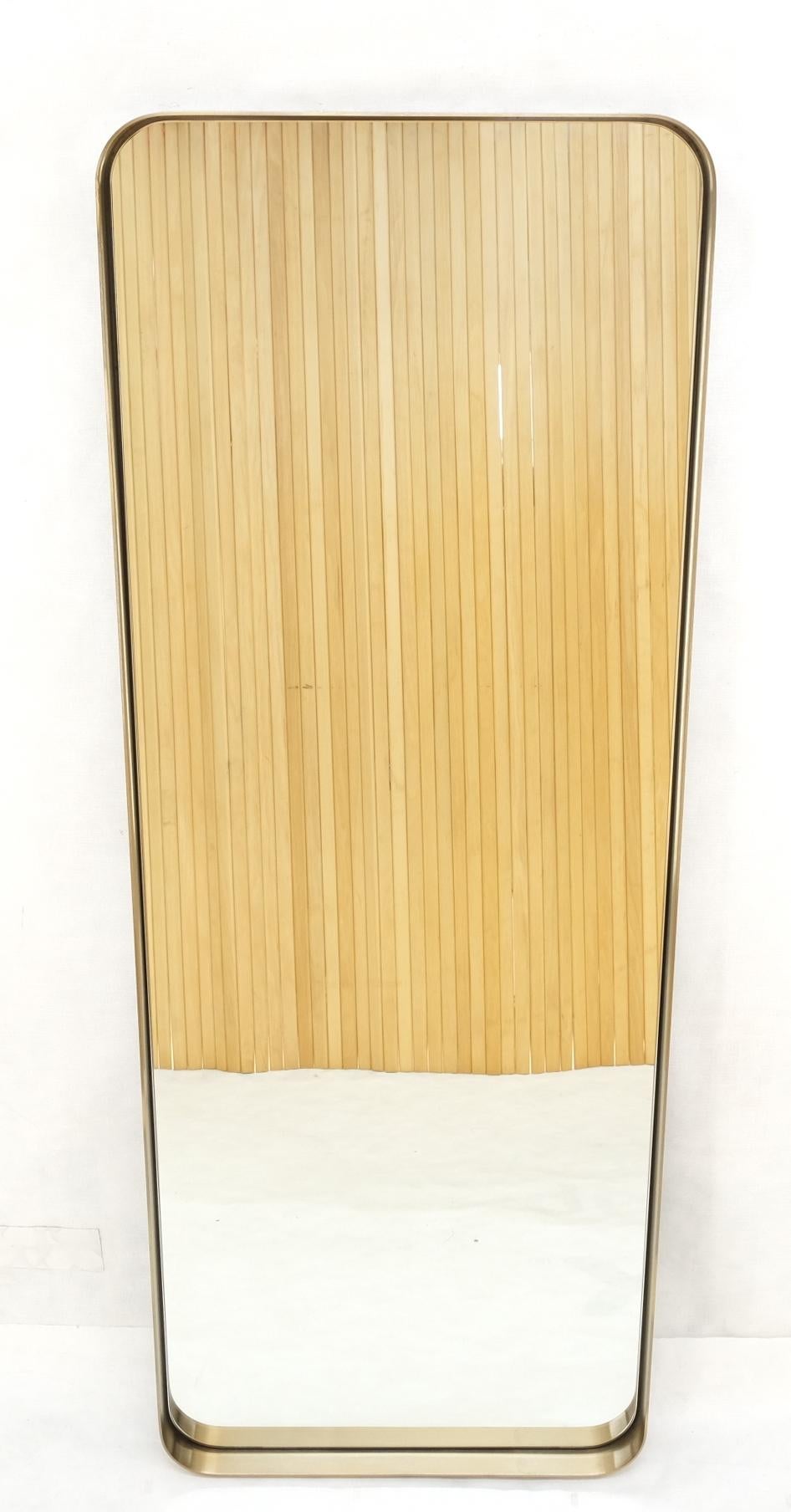 Bent Brushed Brass Frame Rounded Corners Mid Century Modern Wall Mirror Mint 6