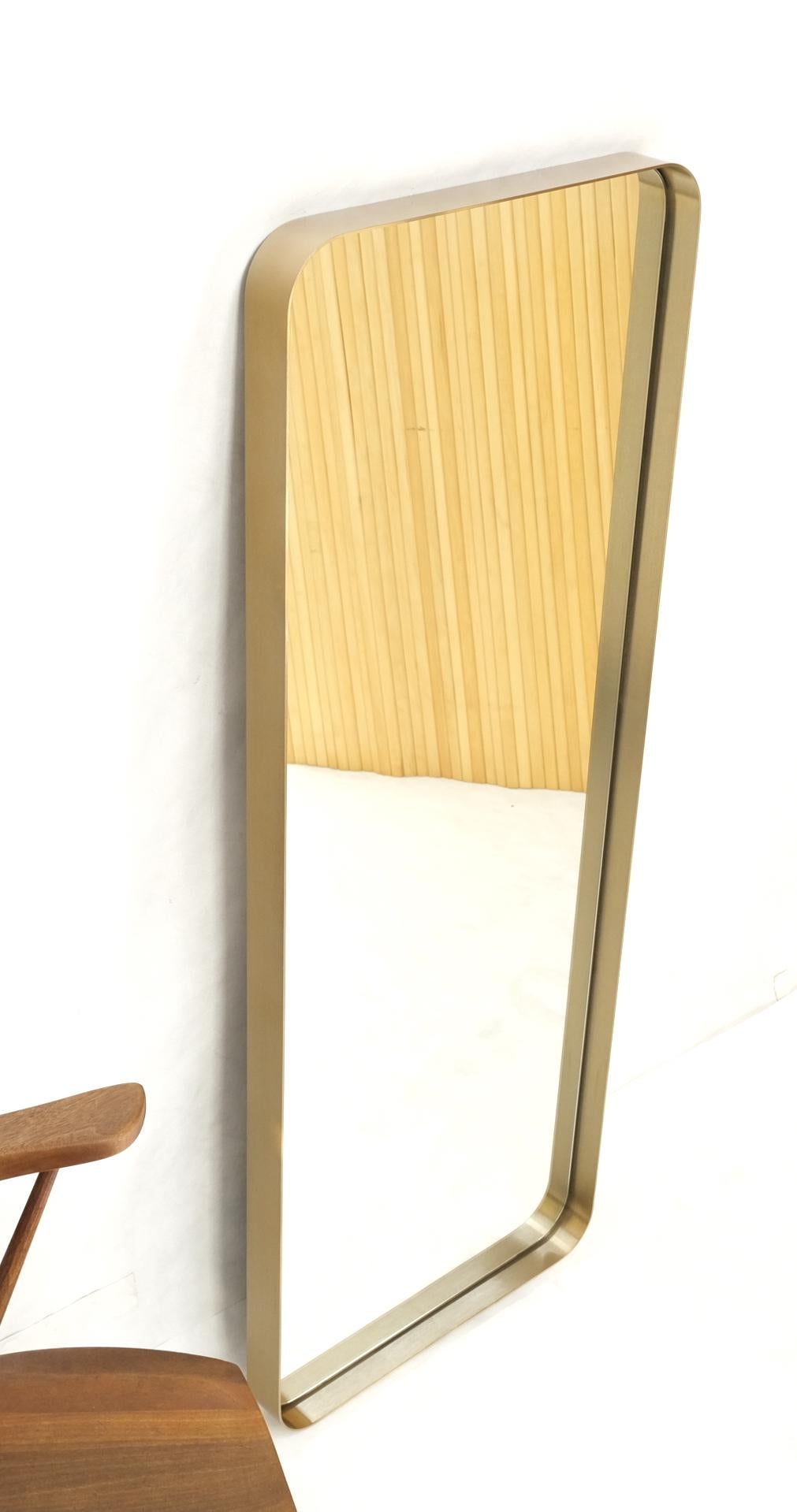 Bent brushed brass frame rounded corners mid century modern wall mirror mint.
Mirror by Hamilton Hills with certificate.