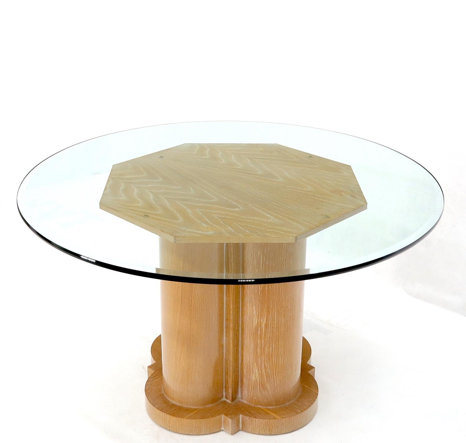 Bent Chrome Tube Pedestal Base Glass Top Dining Table 3