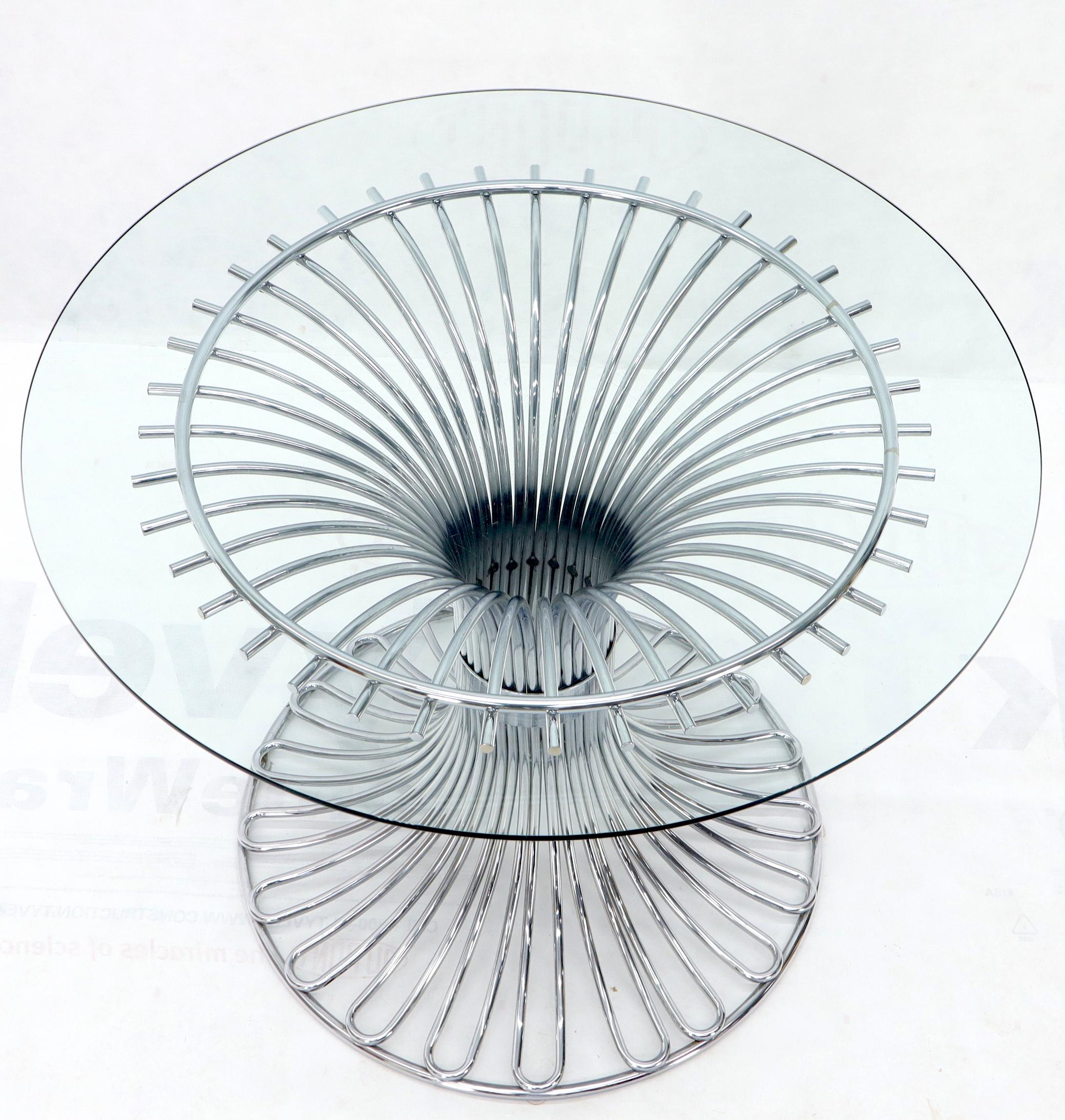 chrome table base for glass top