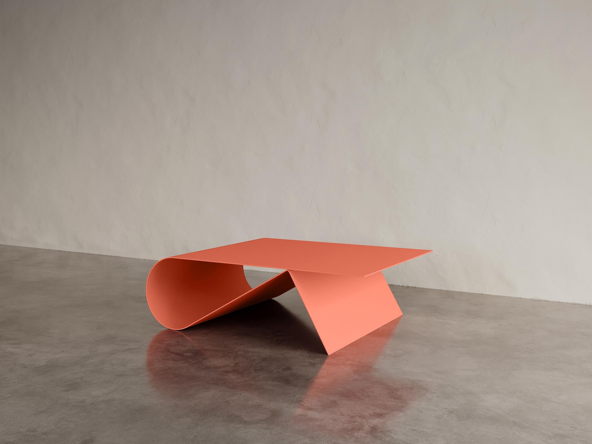 Bent Coral Orange Coffee Table by Etamorph
Dimensions: D 70 x W 120 x H 40 cm.
Materials: Powder-coated carbon steel.

Custom RAL colors available on demand. Please contact us. 

ETAMORPH is a NYC-based design boutique studio specializing in