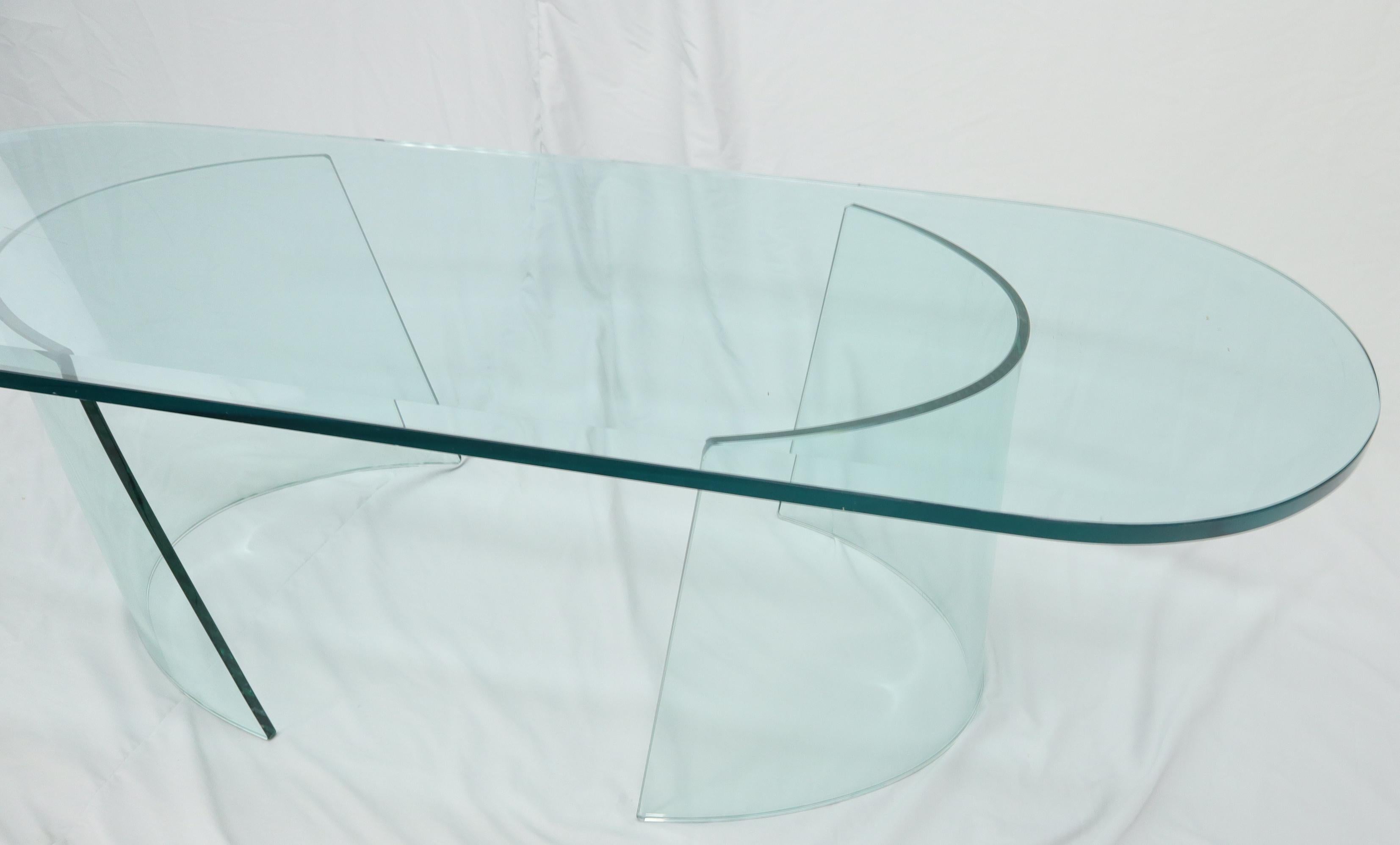 curved glass side table
