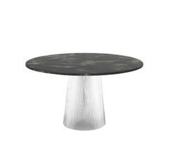 Bent Dining Table Medium Black Transparent by Pulpo