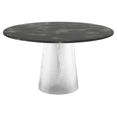 Bent Dining Table Medium Black Transparent by Pulpo