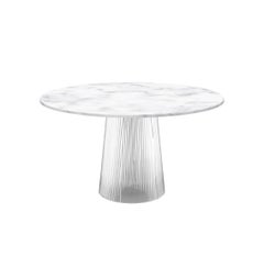 Bent Dining Table Medium White Transparent by Pulpo