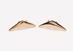Bent Gabrielsen 1960 for Hans Hansen Denmark Geometric Earrings in 14Karat Gold