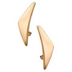 Used Bent Gabrielsen 1960 for Hans Hansen Denmark Geometric Earrings in 14Karat Gold
