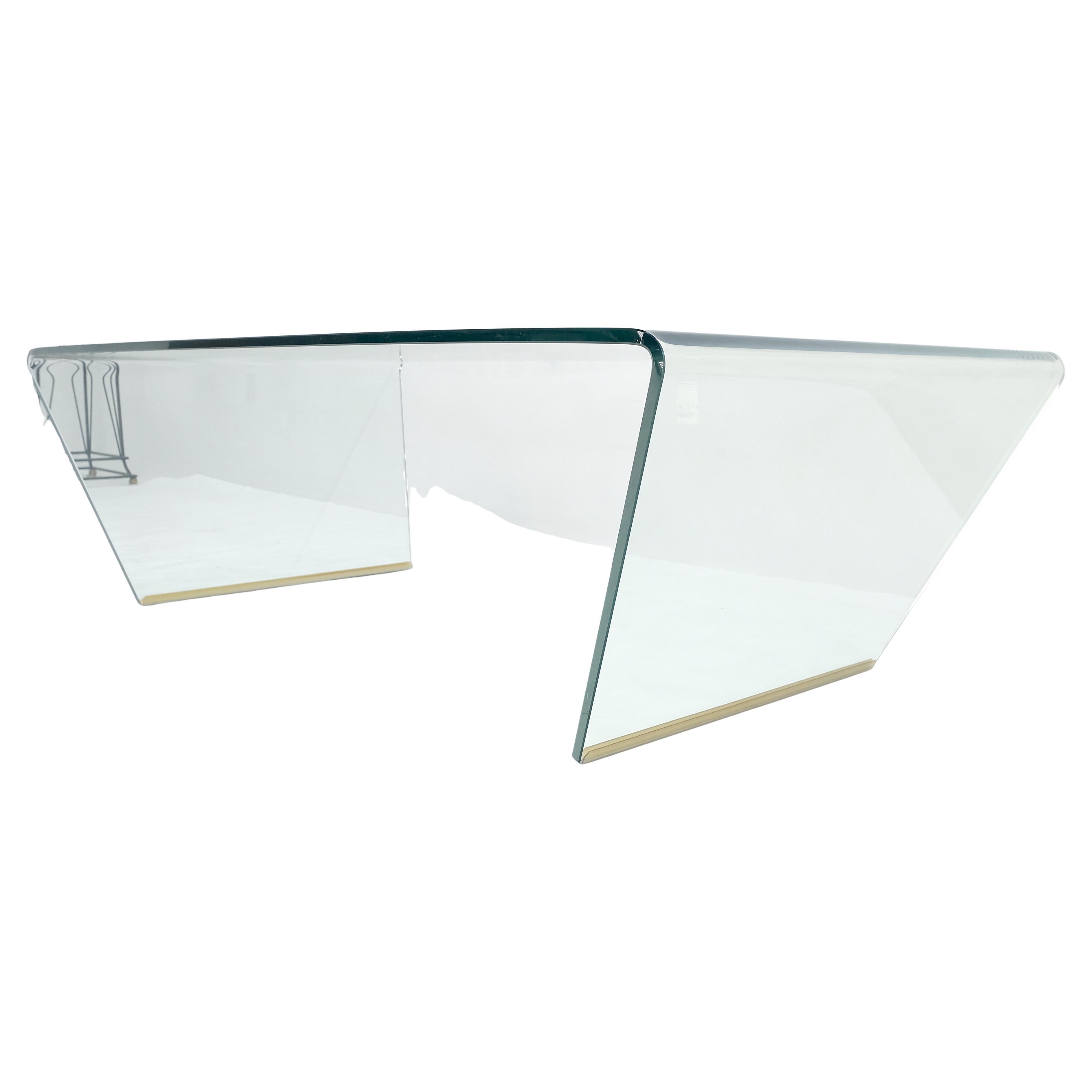 Bent Glass Italian Mid Century Modern Coffee Table MINT
