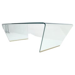 Bent Glass Italian Mid Century Modern Coffee Table MINT
