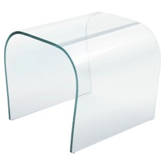 Bent Glass Stool in Extra Clear Glass, by Naoto Fukasawa from Glas Italia