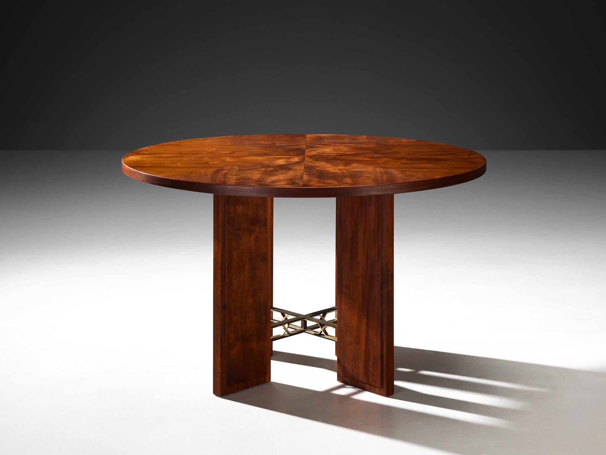 Danois Table Art Déco Bent Helweg-Møller 1920 en acajou et laiton en vente