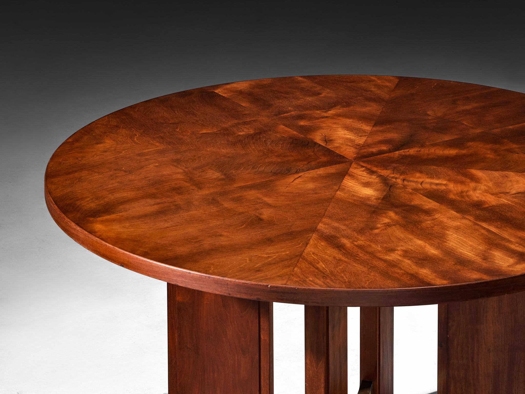 Table Art Déco Bent Helweg-Møller 1920 en acajou et laiton Bon état - En vente à Waalwijk, NL