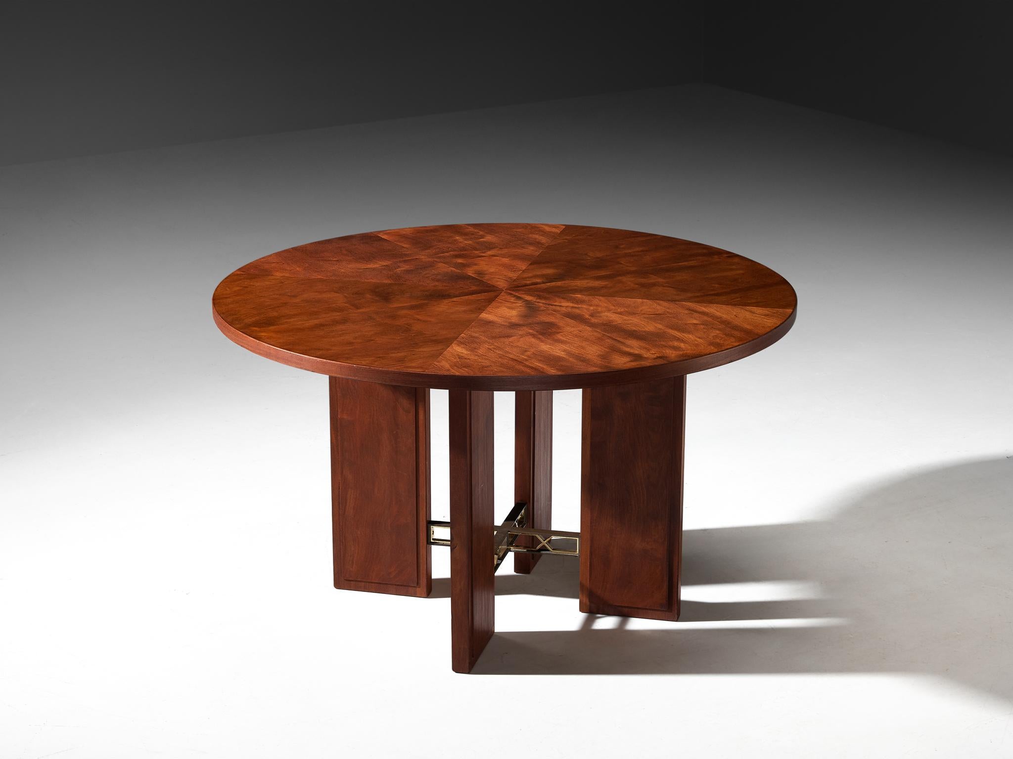 Laiton Table Art Déco Bent Helweg-Møller 1920 en acajou et laiton en vente