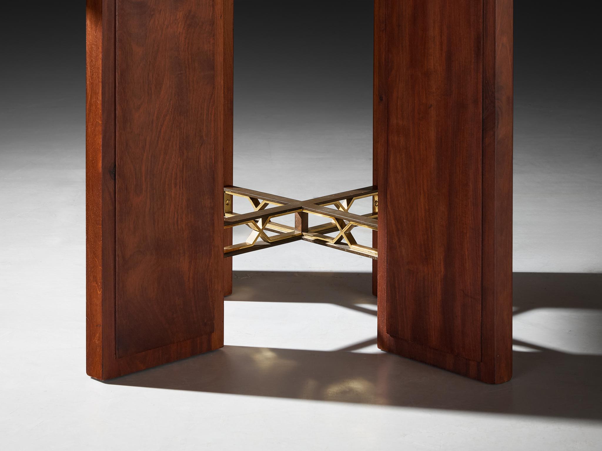 Table Art Déco Bent Helweg-Møller 1920 en acajou et laiton en vente 1