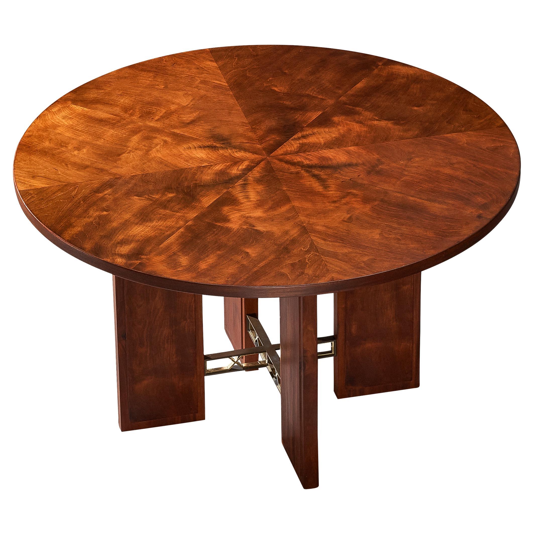 Bent Helweg-Møller 1920s Art Deco Table in Mahogany and Brass