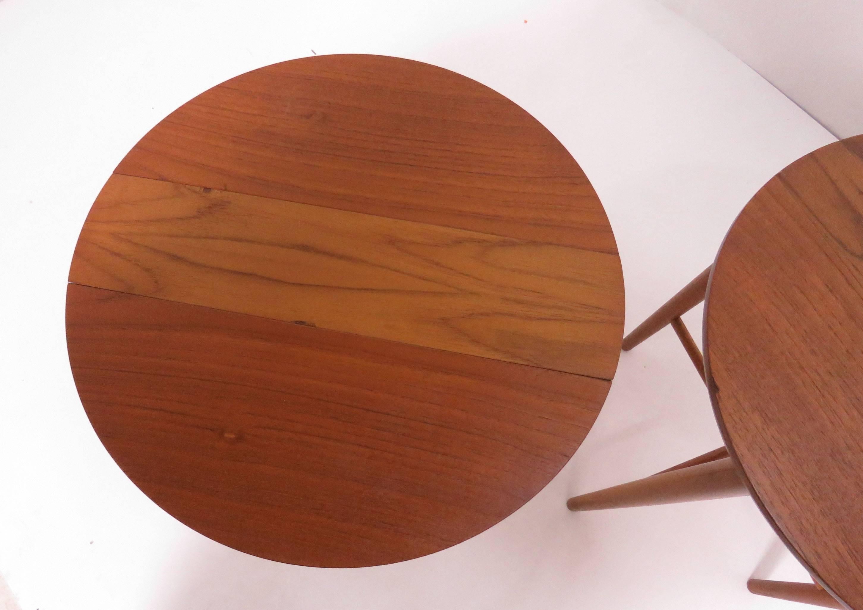 Bent Hundevad Danish Teak Nesting Tables or Serving Tables Set, circa 1960s 5