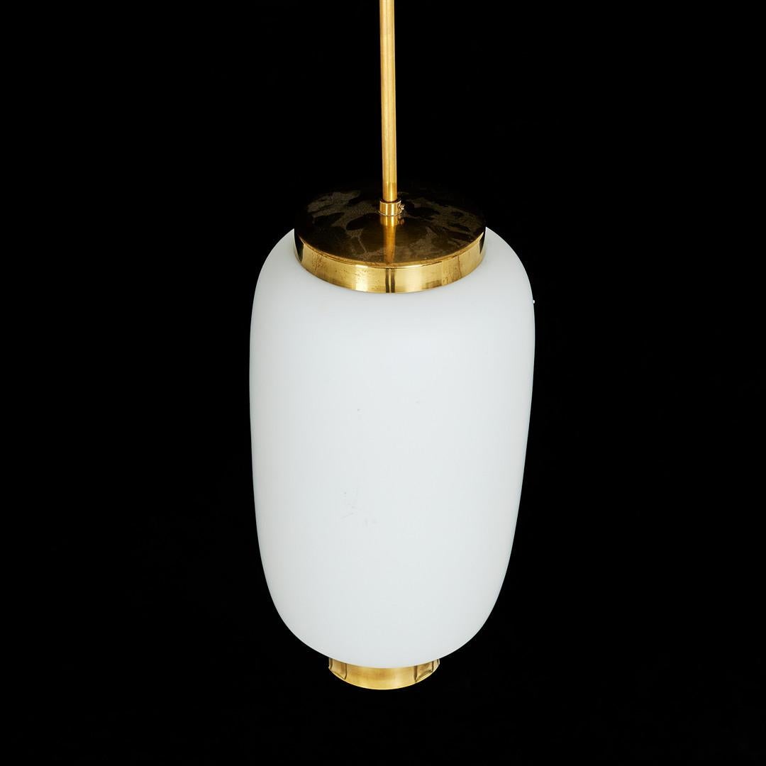 Danish Bent Kalrby Vintage  XXL Brass  Glass Royal Pendant Lamp  Lyfa Denmark For Sale