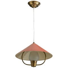 Bent Karlby (attribué), pendentif, laiton, métal, verre, Danemark, années 1950