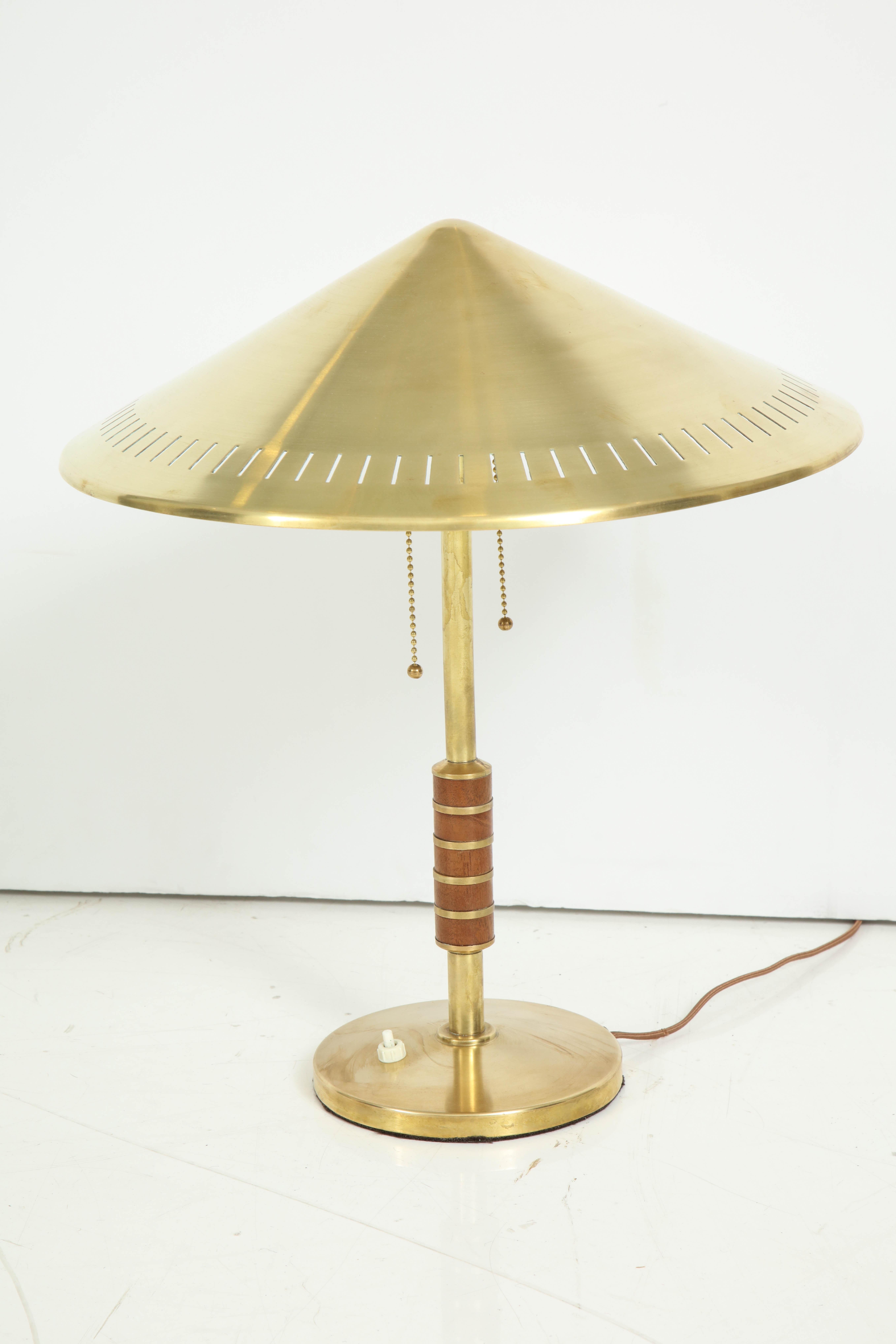 Mid-20th Century Bent Karlby Brass Table Lamp for Lyfa, circa 1956