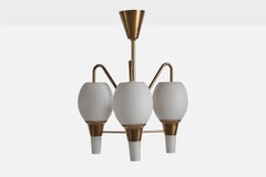 Bent Karlby, Kronleuchter, Messing, Metall, Glas, Dänemark, 1960er Jahre