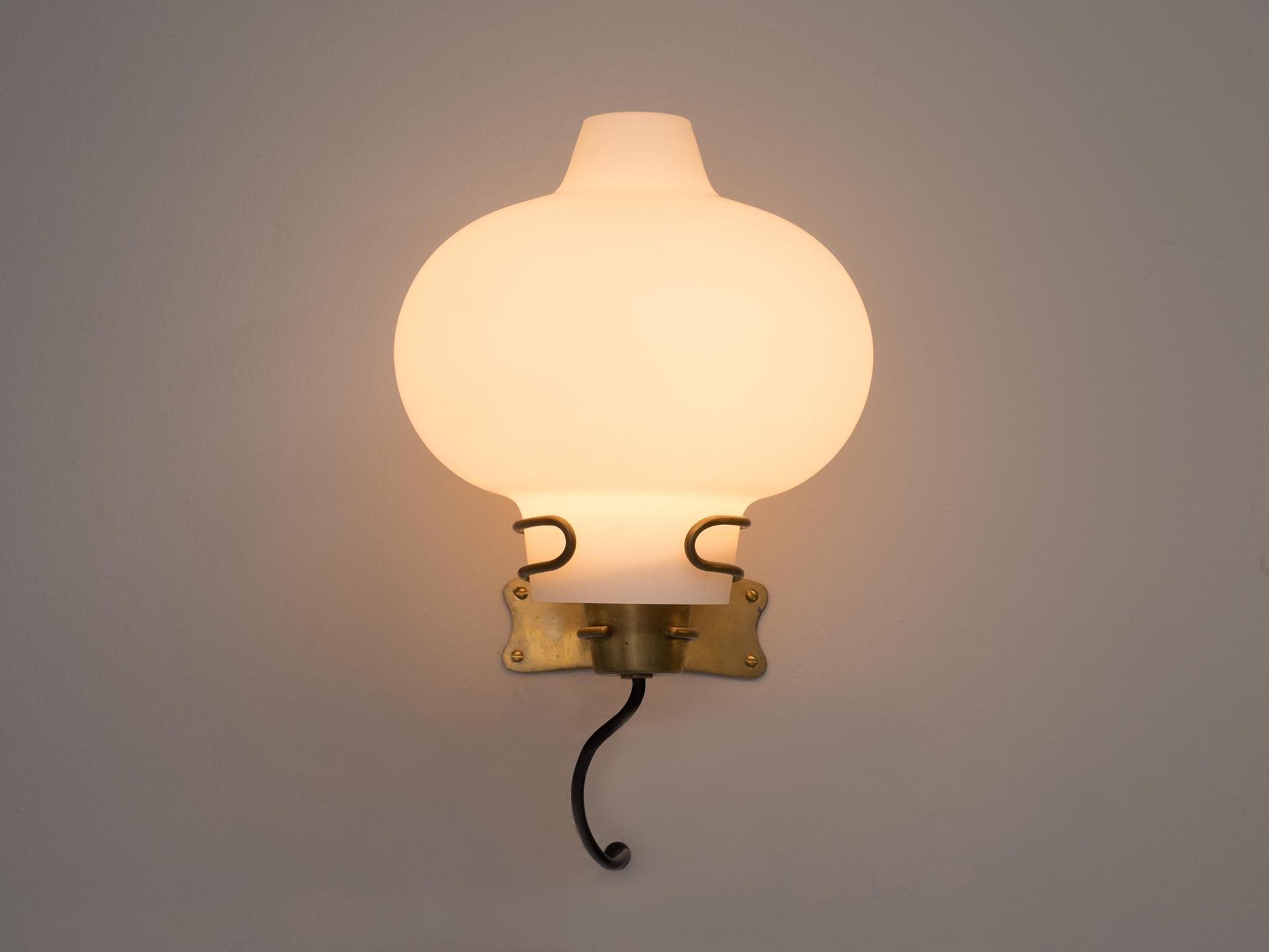 Bent Karlby Opaline Glass Wall Light In Good Condition In Waalwijk, NL