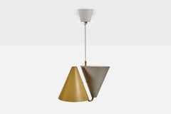 Bent Karlby, Pendant Light, Metal, Brass, Denmark, 1950s