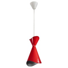 Bent Karlby, lámpara colgante, metal, Dinamarca, década de 1950