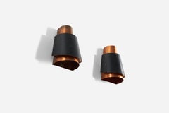 Bent Karlby Østerport" Wandleuchten, Kupfer, Lackiertes Metall, Lyfa Dänemark 1960s