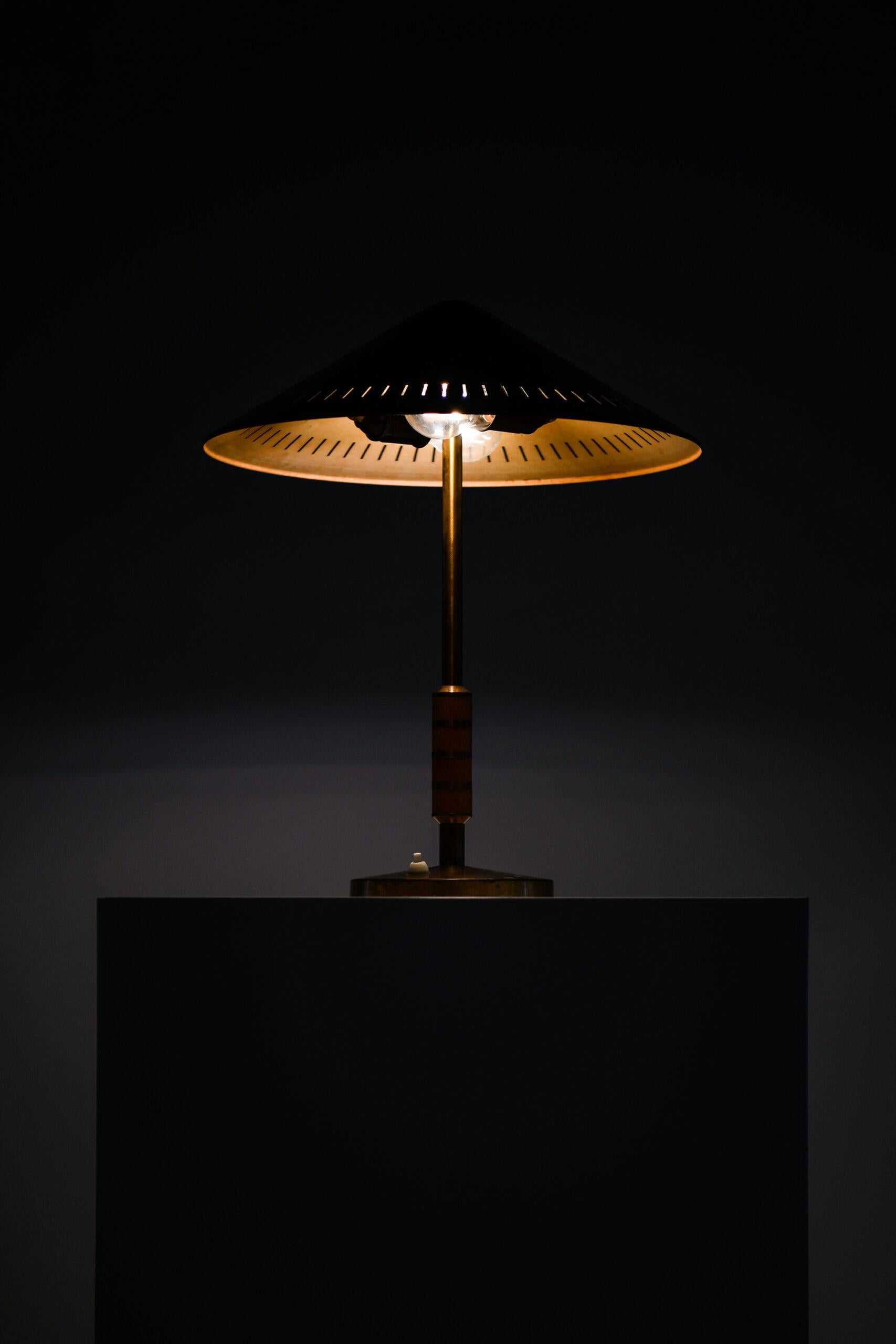Brass Bent Karlby Table Lamp Produced by Lyfa in Denmark