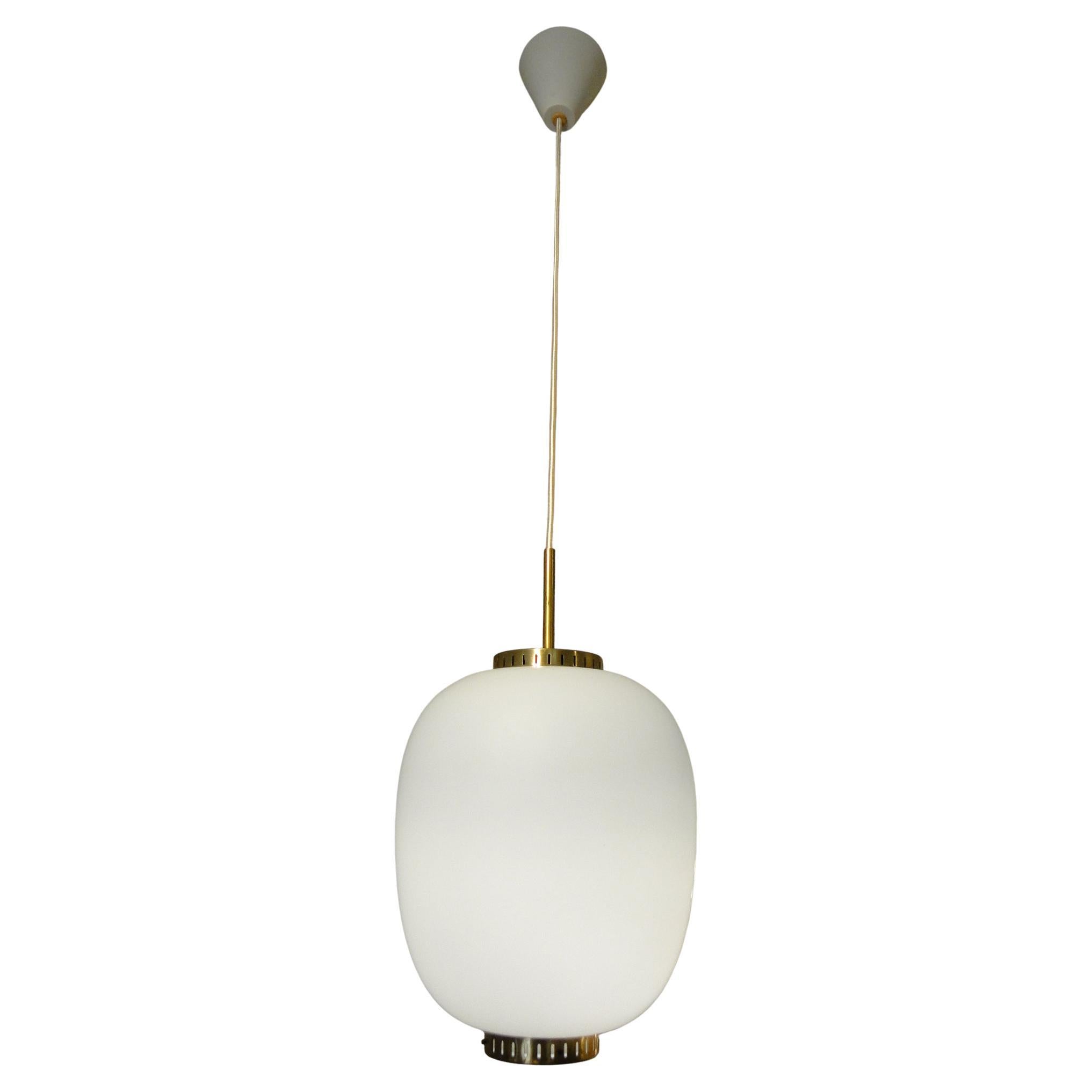 Bent Karlby Vintage  XXL Brass Glass Kina Pendant  for Lyfa Denmark