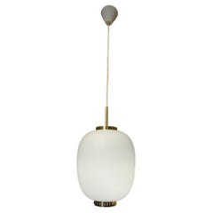 Bent Karlby Vintage  Pendentif Kina XXL en laiton et verre  pour Lyfa, Danemark