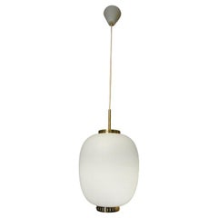 Bent Karlby Vintage Pendentif XXL en laiton et verre Kina pour Lyfa Danemark