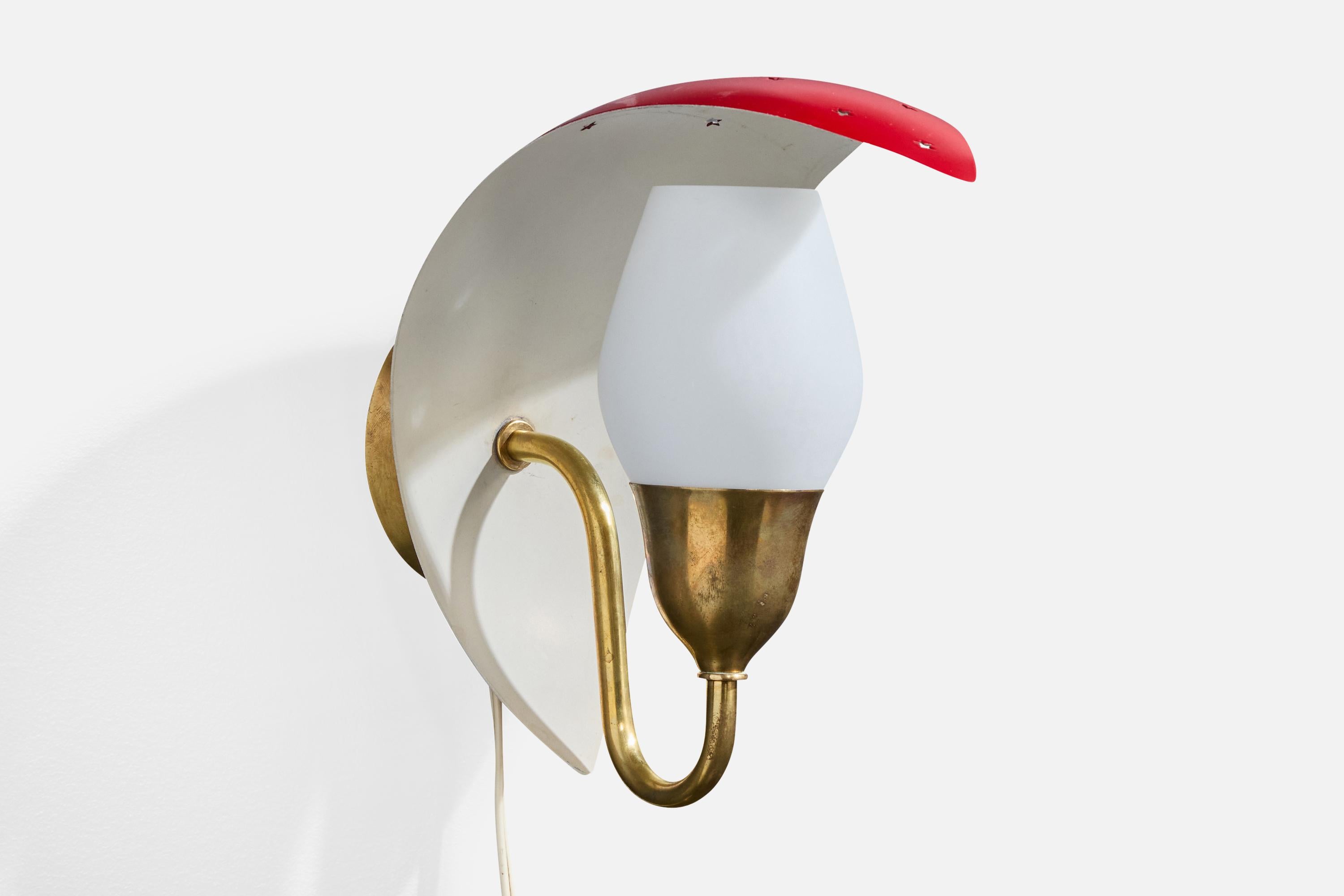 Danois Bent Karlby, appliques, laiton, métal, verre, Danemark, années 1950 en vente