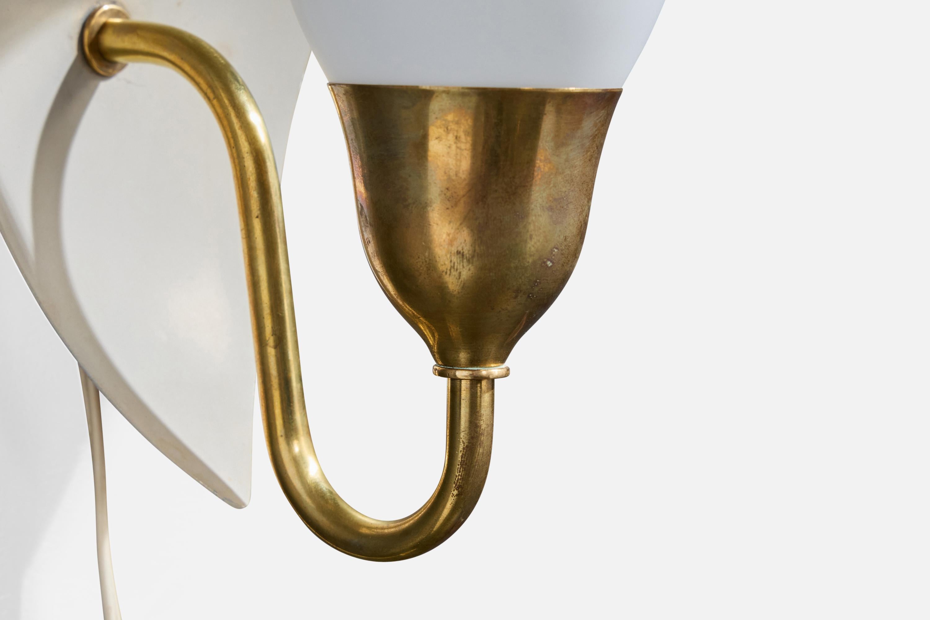 Bent Karlby, appliques, laiton, métal, verre, Danemark, années 1950 en vente 1