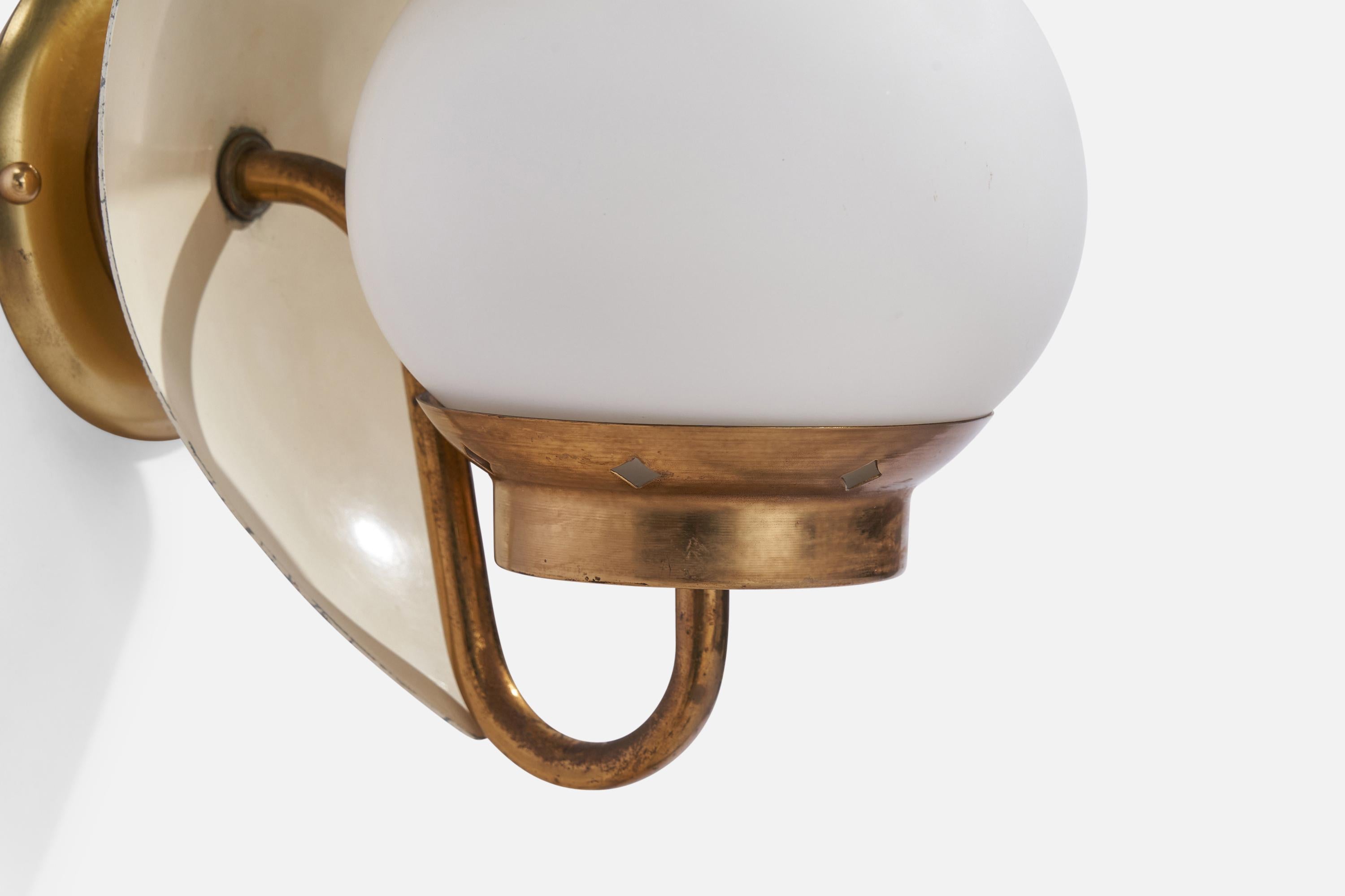 Bent Karlby, Wall Lights, Brass, Metal, Glass, Denmark, 1960s In Good Condition For Sale In High Point, NC