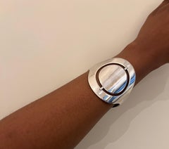 Bent Knudsen Danish Silver Spinner Kinetic Cuff Bracelet Circa 1960