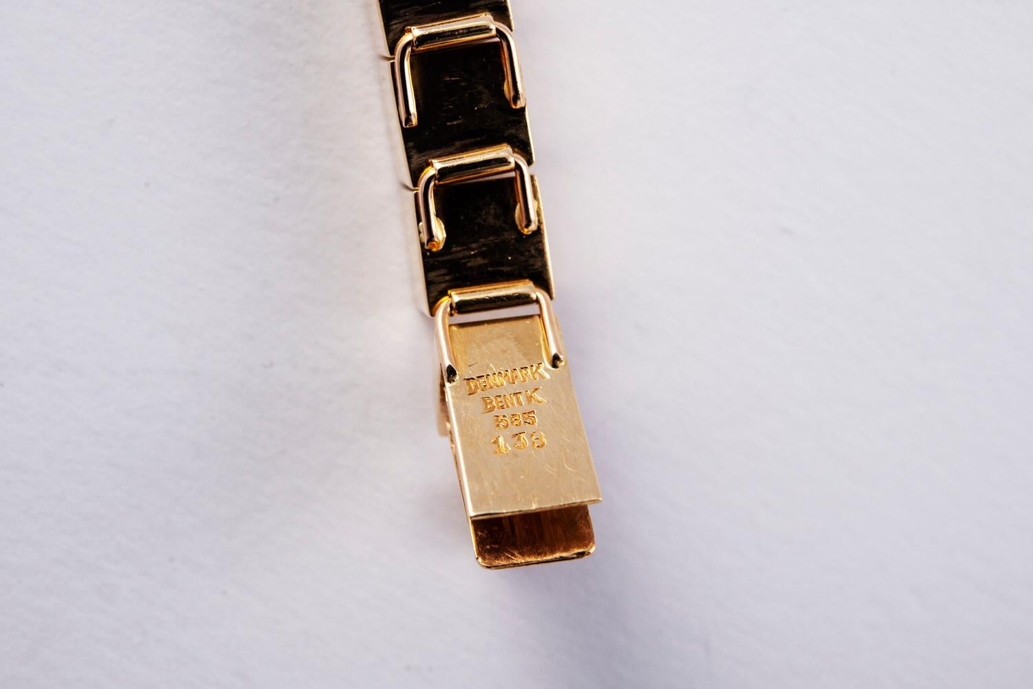 Bent Knudsen Modernist Gold and Smokey Quartz Bracelet, 1970 In Good Condition In Bruxelles, BE
