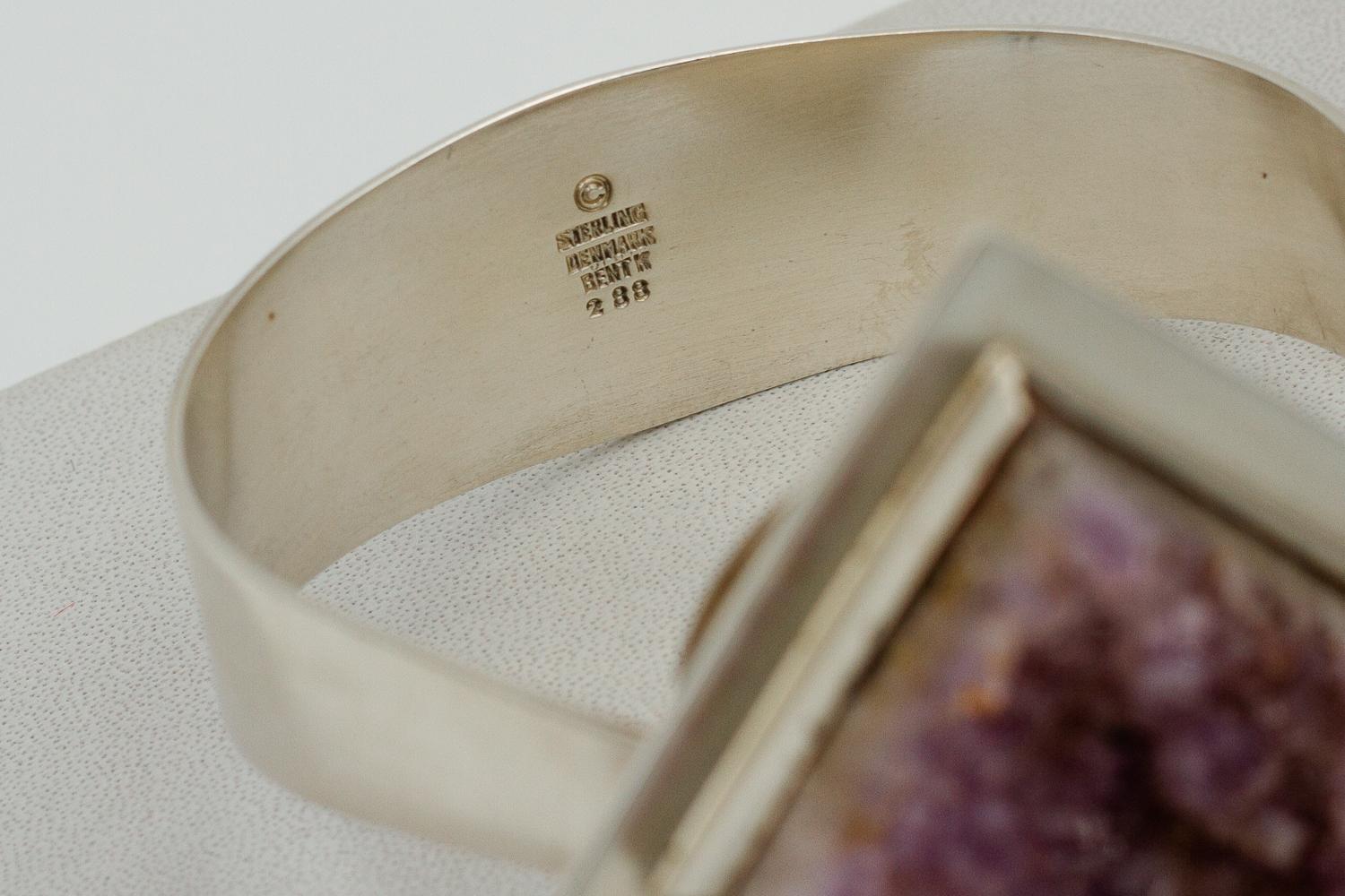 Bent Knudsen Silver and Amethyst Cuff Bracelet 1970', Modernist Scandinavian For Sale 5