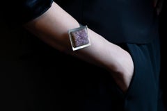 Bracciale in argento e ametista Bent Knudsen 1970', modernista scandinavo