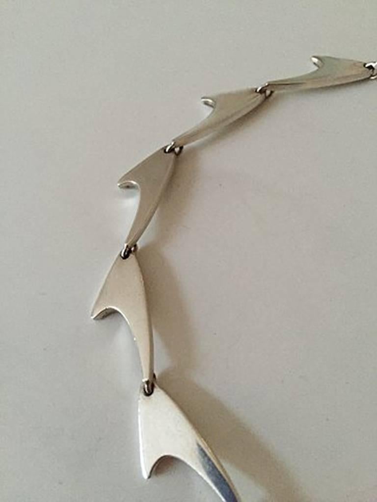 Bent Knudsen Sterling Silver Necklace. Measures 37 cm / 14 3/5 in. Weighs 53 gram / 1.86 oz. Is in good condition.