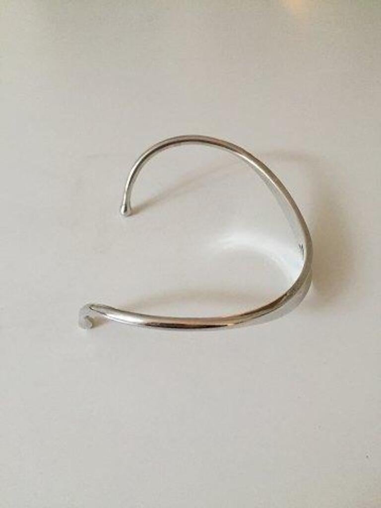 Bent Knudsen Sterling Silver Necklace, Neck Ring No 3 In Good Condition For Sale In Copenhagen, DK