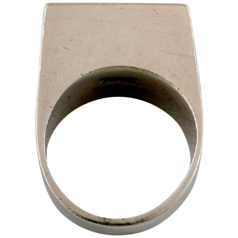 Bent Knudsen Sterling Silver Ring in Modern Stylish Danish Design 1960s