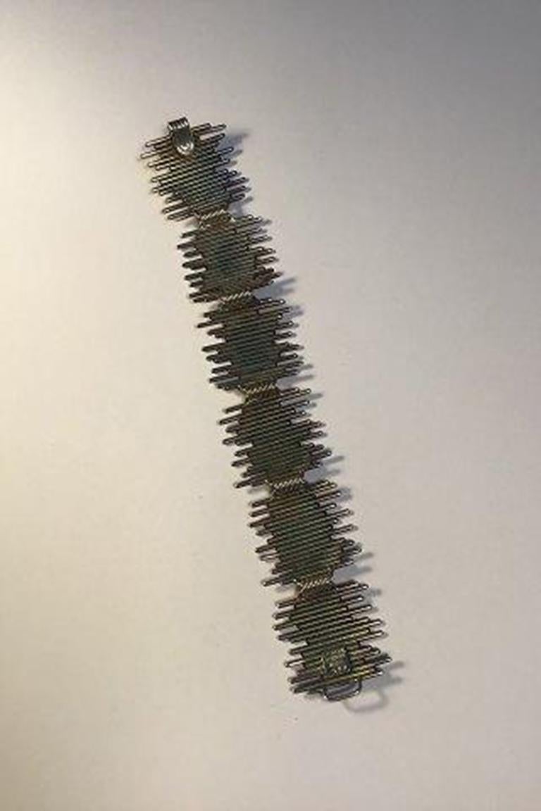 Bent Knudsen Sterling Silver Segmented Bracelet No 158 Crossbars, Hook Clasp and Turn Lock.

L 17 cm/6.69